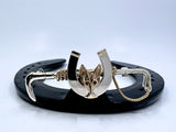 Hunt Whip Stockpin | Large | with Fox Head with Ruby Eyes on Shoe | Chele Clarkin Jewellery
