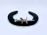 Horseshoe Nail with Hound Stockpin from Chele Clarkin Jewellery