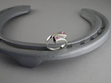 Double Horseshoe Nail Ring with Stones from Chele Clarkin Jewellery
