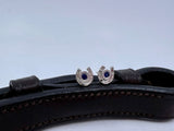 Horseshoe Stud Earrings with Gemstone Solitaire from Chele Clarkin Jewellery