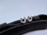 Horseshoe Stud Earrings with Gemstone Solitaire from Chele Clarkin Jewellery