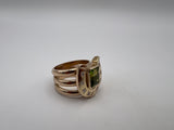 Horseshoe Ring with Peridot and Diamonds