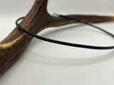 Round Leather Necklace with Parrot Clasp | Black