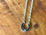 Horsehair Shoe on Belcher Chain Necklace