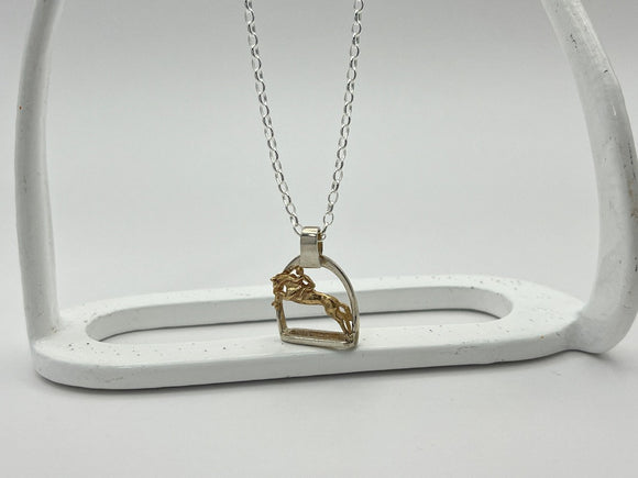 FINE Stirrup Pendant | Jumping Horse from Chele Clarkin Jewellery