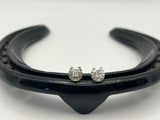 Horseshoe Studs with Diamond Solitire
