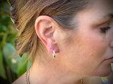 Square Profile Huggie Earrings | Sterling Silver