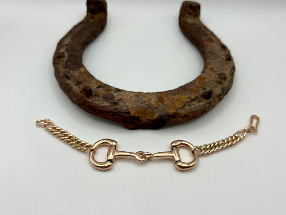 9ct Rose Gold Snaffle and Curb Bracelet | Preloved