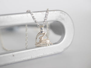 Mini Stirrup Running Hare Pendant | Chele Clarkin Jewellery