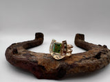 Horseshoe Ring with Peridot and Diamonds