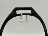 12mm Huggie Hoop Earrings | Round Pearl Drop