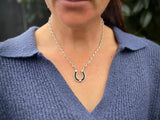 Horsehair Shoe on Belcher Chain Necklace