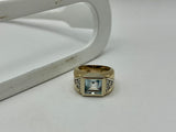 Aquamarine and Diamond Ring