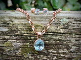 Blue Topaz Pendant and Earrings Set | 9ct Rose Gold | Preloved | Chele Clarkin Jewellery