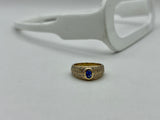 9ct Yellow Gold Sapphire and Diamond Ring | Preloved