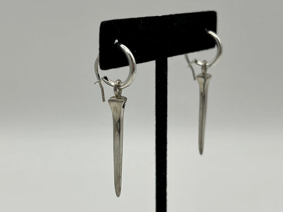 Hoop Earrings with Horseshoe Nail Drop