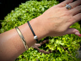 Noir Bangle | Silver Fern Charm