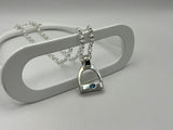 JUMBO Stirrup with Blue Topaz and Chain Set