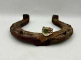 Horseshoe Ring with Peridot and Diamonds