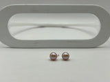 Pink Freshwater Button Pearl Earrings | Small 7mm