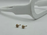 9ct Yellow Gold Dome Earrings with Diamonds | Preloved