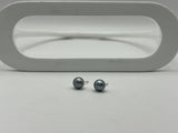 Grey Freshwater Button Pearl Earrings | Small 7mm