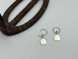 12mm Huggie Hoop Earrings | Cow Ear Tag Drop