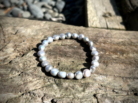 Freshwater Grey Pearl Bracelet | 8mm Pearls