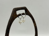 12mm Huggie Hoop Earrings | Round Pearl Drop