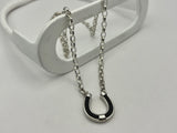 Horsehair Shoe on Belcher Chain Necklace