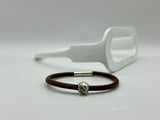 Round Leather Bracelet | with Silver Fern Charm