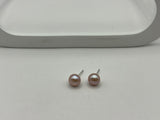 Pink Freshwater Button Pearl Earrings | Small 7mm