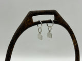 12mm Huggie Hoop Earrings | Cow Ear Tag Drop