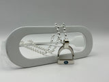 JUMBO Stirrup with Blue Topaz and Chain Set