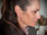9ct Yellow Gold Hoop Earrings | White Pearl Drop
