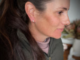 Pink Freshwater Button Pearl Earrings | Small 7mm