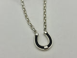 Horsehair Shoe on Belcher Chain Necklace