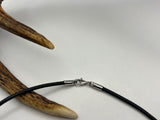 Round Leather Necklace with Parrot Clasp | Black