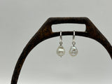 15mm Huggie Hoop Earrings | Pear Shape Pearl Drop