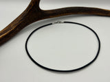 Round Leather Necklace with Parrot Clasp | Black