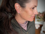 Grey Freshwater Button Pearl Earrings | Small 7mm