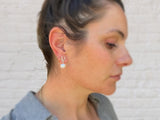 Horseshoe with White Round Pearl Drop Earrings | 10mm | Chele Clarkin Jewellery