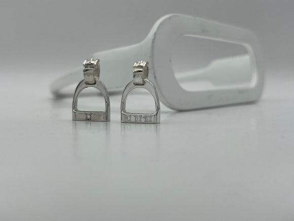 SMALL Stirrup Pendant | with Diamonds