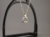 SMALL Stirrup Pendant | with Diamonds