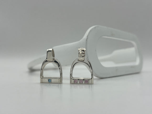 MEDIUM Stirrup Pendant | with Gemstones