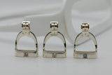LARGE Stirrup Pendant | with Gemstones