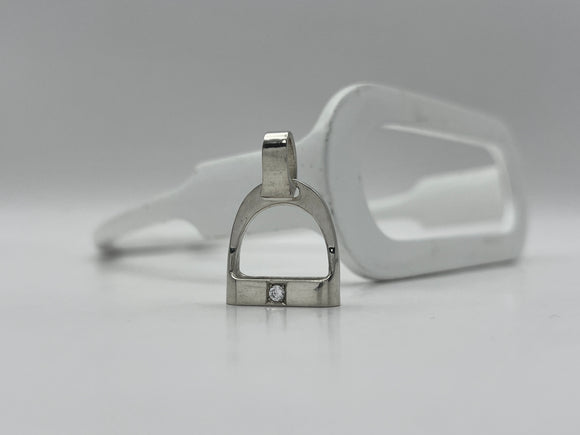 LARGE Stirrup Pendant | Diamonds
