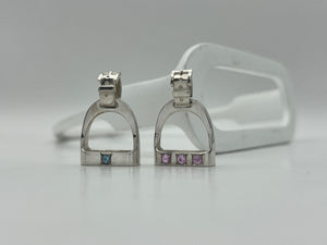 LARGE Stirrup Pendant | with Gemstones