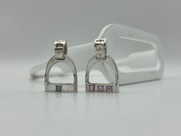 LARGE Stirrup Pendant | with Gemstones