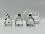 LARGE Stirrup Pendant | with Gemstones